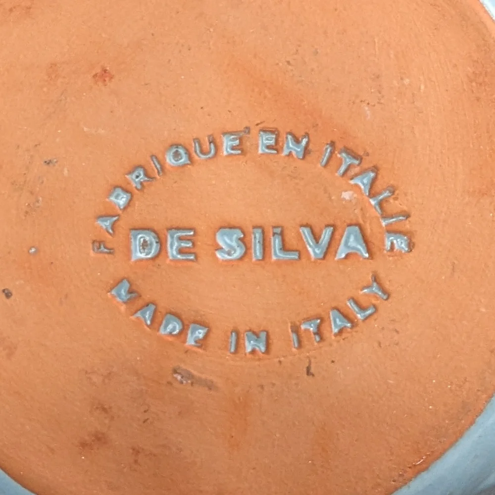 De Silva Terre D' Umbria Italian blue speckle glaze terracotta handled  crock‎